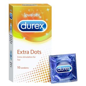 Durex Extra Dots Condoms for Men - 10Pcs Pack(India)